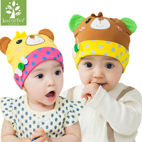 Baby Boys Girls Beanie Hats Kids Lovely Bear Knitted Hat Infant Toddler Cap Soft Cotton Newborn Autumn Spring Hats Children Caps