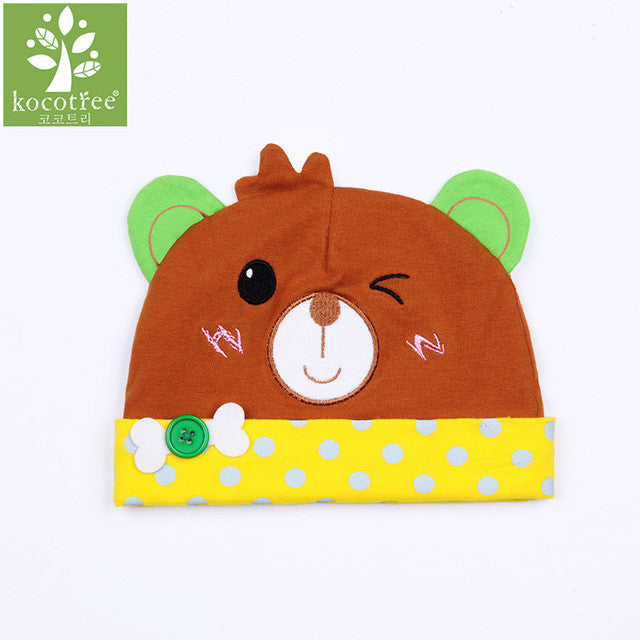 Baby Boys Girls Beanie Hats Kids Lovely Bear Knitted Hat Infant Toddler Cap Soft Cotton Newborn Autumn Spring Hats Children Caps