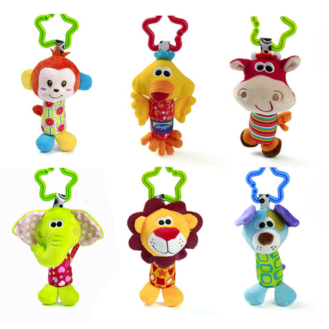 1pc Baby Plush Toy Crib Bed Stroller Hanging Ring Bell Toy Soft Baby Rattle Early Educational Doll